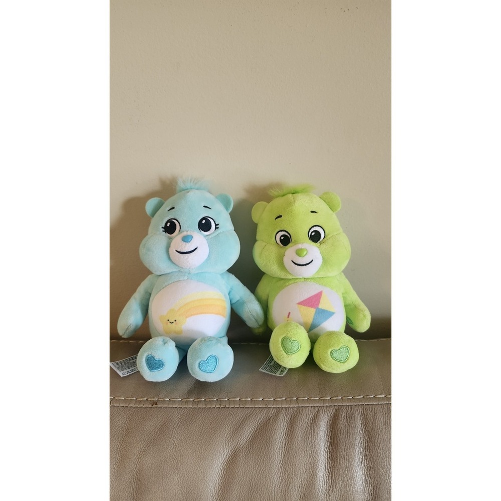 Care Bears Bundle (2) WIsh Bear and Do Your Best Bear‎ 10" Plushie Carebears